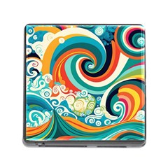 Wave Waves Ocean Sea Abstract Whimsical Memory Card Reader (square 5 Slot) by Jancukart