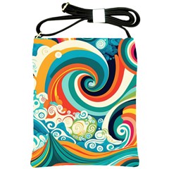 Wave Waves Ocean Sea Abstract Whimsical Shoulder Sling Bag