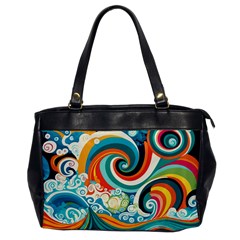 Wave Waves Ocean Sea Abstract Whimsical Oversize Office Handbag by Jancukart