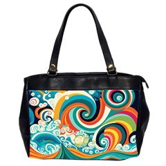 Wave Waves Ocean Sea Abstract Whimsical Oversize Office Handbag (2 Sides) by Jancukart