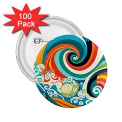 Wave Waves Ocean Sea Abstract Whimsical 2 25  Buttons (100 Pack) 