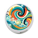 Wave Waves Ocean Sea Abstract Whimsical 4-Port USB Hub (Two Sides) Front