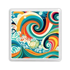 Wave Waves Ocean Sea Abstract Whimsical Memory Card Reader (square)