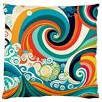 Wave Waves Ocean Sea Abstract Whimsical Large Cushion Case (Two Sides) Front