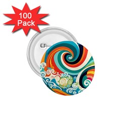 Wave Waves Ocean Sea Abstract Whimsical 1 75  Buttons (100 Pack) 