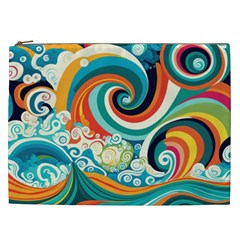 Wave Waves Ocean Sea Abstract Whimsical Cosmetic Bag (xxl)