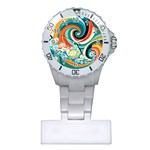 Wave Waves Ocean Sea Abstract Whimsical Plastic Nurses Watch Front