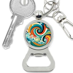 Wave Waves Ocean Sea Abstract Whimsical Bottle Opener Key Chain