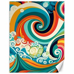 Wave Waves Ocean Sea Abstract Whimsical Canvas 12  X 16  by Jancukart