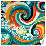 Wave Waves Ocean Sea Abstract Whimsical Canvas 16  x 16  15.2 x15.41  Canvas - 1