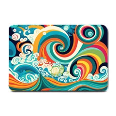 Wave Waves Ocean Sea Abstract Whimsical Small Doormat by Jancukart