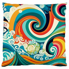 Wave Waves Ocean Sea Abstract Whimsical Standard Premium Plush Fleece Cushion Case (two Sides)