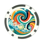 Wave Waves Ocean Sea Abstract Whimsical Poker Chip Card Guard Front