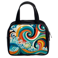 Wave Waves Ocean Sea Abstract Whimsical Classic Handbag (two Sides) by Jancukart