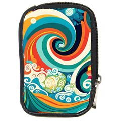 Wave Waves Ocean Sea Abstract Whimsical Compact Camera Leather Case