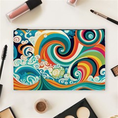 Wave Waves Ocean Sea Abstract Whimsical Cosmetic Bag (large) by Jancukart