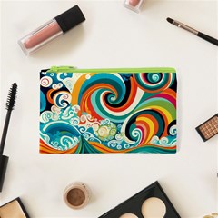 Wave Waves Ocean Sea Abstract Whimsical Cosmetic Bag (xs)