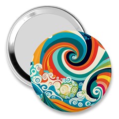 Wave Waves Ocean Sea Abstract Whimsical 3  Handbag Mirrors