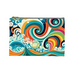 Wave Waves Ocean Sea Abstract Whimsical Cosmetic Bag (large)