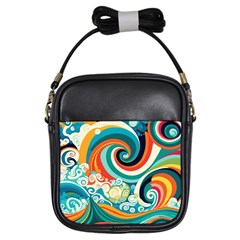 Wave Waves Ocean Sea Abstract Whimsical Girls Sling Bag