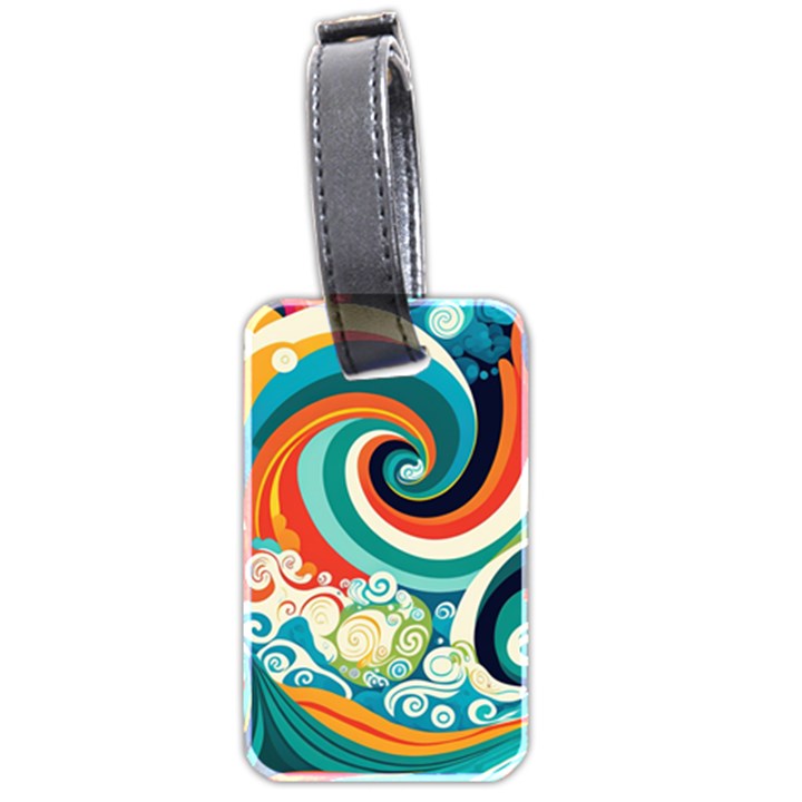 Wave Waves Ocean Sea Abstract Whimsical Luggage Tag (two sides)