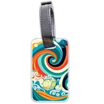 Wave Waves Ocean Sea Abstract Whimsical Luggage Tag (two sides) Back