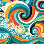 Wave Waves Ocean Sea Abstract Whimsical Play Mat (Square) Front