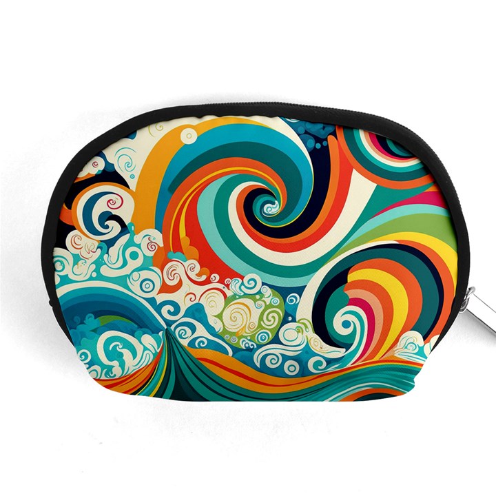 Wave Waves Ocean Sea Abstract Whimsical Accessory Pouch (Medium)