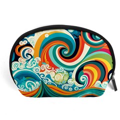 Wave Waves Ocean Sea Abstract Whimsical Accessory Pouch (large)