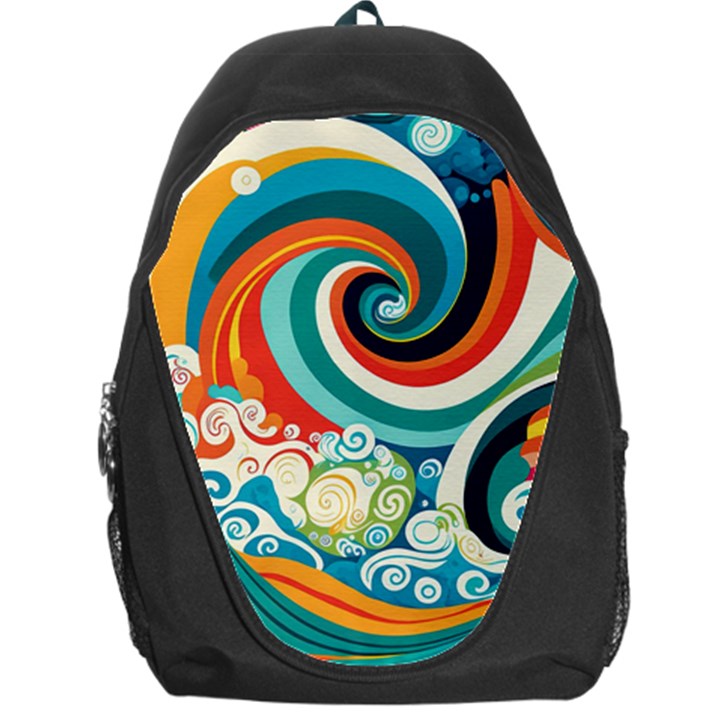 Wave Waves Ocean Sea Abstract Whimsical Backpack Bag