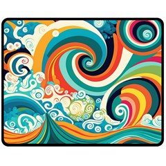 Wave Waves Ocean Sea Abstract Whimsical Fleece Blanket (medium) by Jancukart