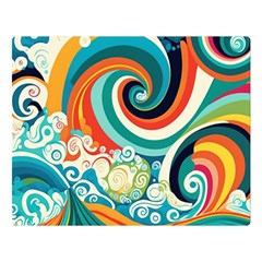 Wave Waves Ocean Sea Abstract Whimsical Premium Plush Fleece Blanket (large)