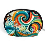 Wave Waves Ocean Sea Abstract Whimsical Accessory Pouch (Medium) Front