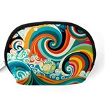 Wave Waves Ocean Sea Abstract Whimsical Accessory Pouch (Medium) Back