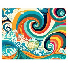 Wave Waves Ocean Sea Abstract Whimsical Premium Plush Fleece Blanket (medium)