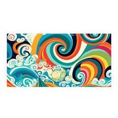 Wave Waves Ocean Sea Abstract Whimsical Satin Wrap 35  X 70 