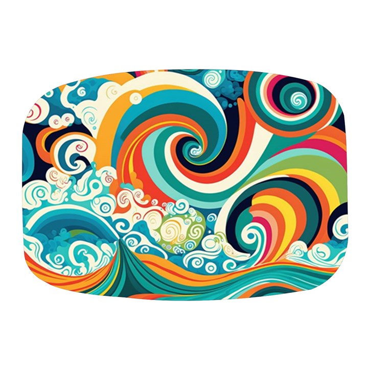 Wave Waves Ocean Sea Abstract Whimsical Mini Square Pill Box