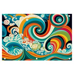 Wave Waves Ocean Sea Abstract Whimsical Banner And Sign 6  X 4  by Jancukart