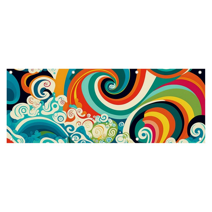 Wave Waves Ocean Sea Abstract Whimsical Banner and Sign 8  x 3 