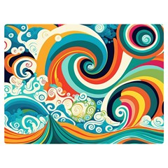 Wave Waves Ocean Sea Abstract Whimsical One Side Premium Plush Fleece Blanket (extra Small)