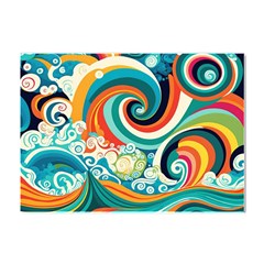 Wave Waves Ocean Sea Abstract Whimsical Crystal Sticker (a4)