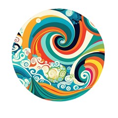 Wave Waves Ocean Sea Abstract Whimsical Mini Round Pill Box (pack Of 5)