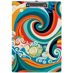 Wave Waves Ocean Sea Abstract Whimsical A4 Acrylic Clipboard by Jancukart