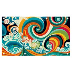 Wave Waves Ocean Sea Abstract Whimsical Banner And Sign 7  X 4  by Jancukart