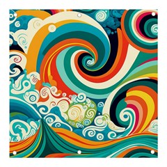 Wave Waves Ocean Sea Abstract Whimsical Banner And Sign 3  X 3  by Jancukart