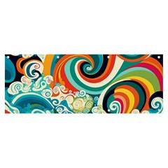 Wave Waves Ocean Sea Abstract Whimsical Banner And Sign 8  X 3  by Jancukart