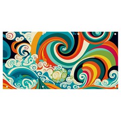 Wave Waves Ocean Sea Abstract Whimsical Banner And Sign 8  X 4  by Jancukart