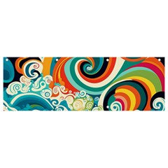 Wave Waves Ocean Sea Abstract Whimsical Banner And Sign 9  X 3  by Jancukart