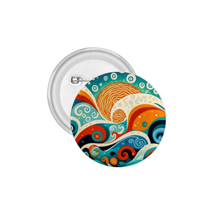 Waves Ocean Sea Abstract Whimsical (3) 1.75  Buttons