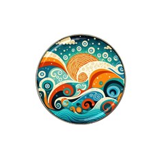 Waves Ocean Sea Abstract Whimsical (3) Hat Clip Ball Marker (4 Pack)